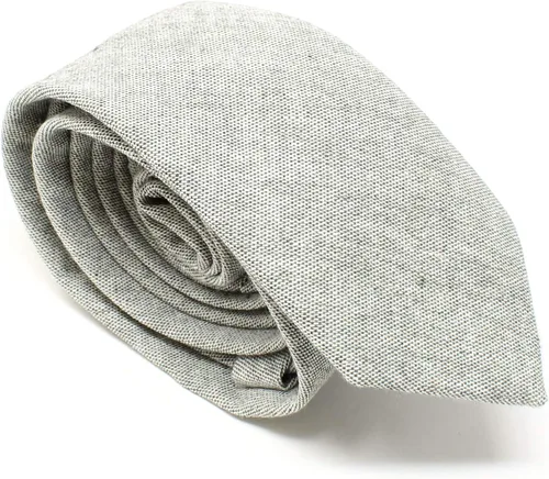 Vista 22 de Corbata delgada de algodón cambray para hombre, estilo desgastado texturizado - 2 1/2 pulgadas de ancho