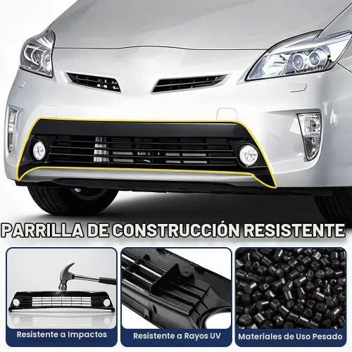 Vista 4 de PIT66 Parrilla de parachoques frontal imprimada negra compatible con Toyota Prius 2012-2015 5310247020, TO1036157