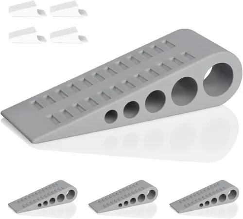 Vista 8 de HOMOTEK Paquete de 2 topes de puerta de goma con forma de cuña para puertas de puerta, protectores de pared para piso e parte inferior de la puerta