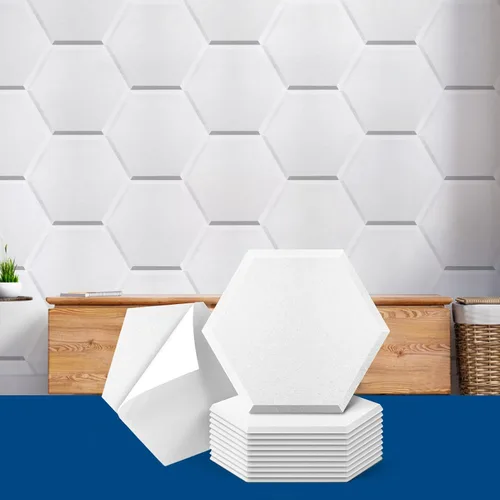 Vista 9 de Art3dwallpanels Paquete de 12 paneles acústicos autoadhesivos, paneles de pared insonorizados de 14" X 12" X 0.4", paneles de absorción de sonido