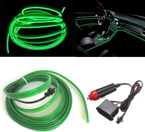 Vista 19 de MaxLax Tira de Iluminación LED de Neón Azul para Interior de Auto - 9.84 Pies de Cable EL de 12V Flexible con Protección de Fusible Integrada