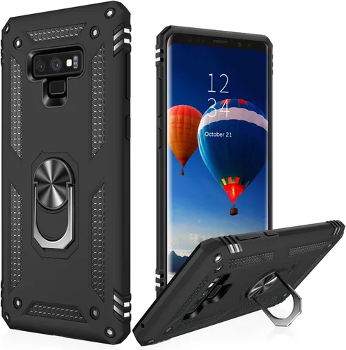 Vista 24 de LUMARKE Funda protectora para Galaxy Note 10, pasa 16 pies, prueba de caídas de grado militar, resistente con soporte de anillo magnético, Negro