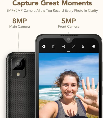 Vista 7 de TCL 30 Z 2022 Teléfono celular desbloqueado de 6.1 pulgadas con pantalla HD+, versión Android 12 de EE. UU., teléfono inteligente de 32 GB + 3