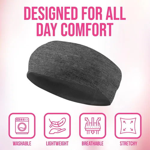 Vista 6 de Styla Hair Diademas elásticas para mujer, paquete de 10 diademas antideslizantes para la cabeza, ideales para spa, deportes, yoga, pilates, correr