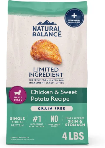 Vista 16 de Natural Balance Limited Ingredient - Alimento seco para perros adultos de raza pequeña, sin granos, receta de salmón y batata, 4 libras