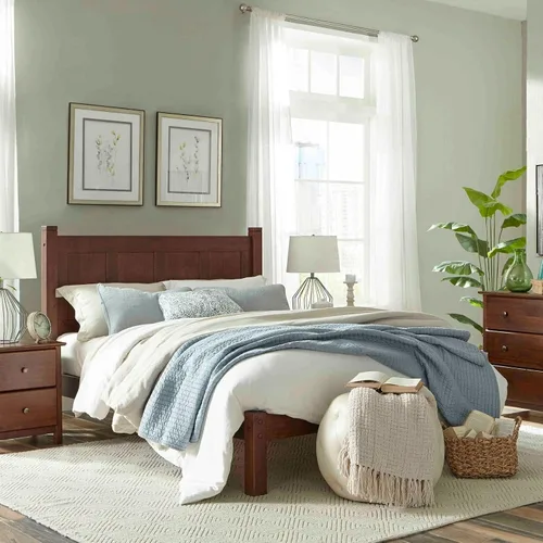 Vista 10 de Grain Wood Furniture - Cama plataforma de panel de madera maciza Shaker, tamaño individual, cereza