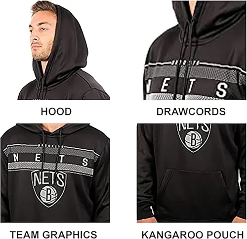 Vista 5 de Ultra Game Sudadera con capucha oficial de la NBA Super Soft Midtown para hombre
