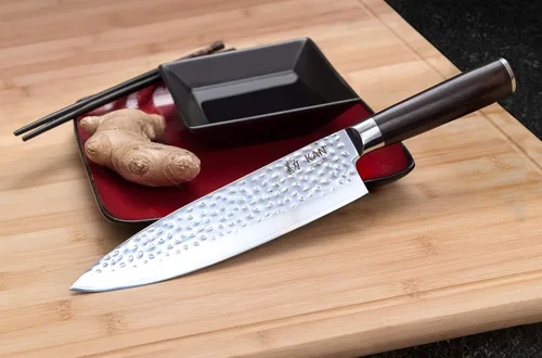 Vista 2 de KAN Cuchillo de chef profesional Core VG-10 de 8 pulgadas, 67 capas de Damasco ambidiestro