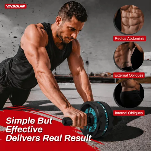 Vista 3 de VINSGUIR Ab Roller Wheel, Abs & Core Workout Equipment for Home Gym with Knee Pad Accessories, Abdominal Wheel for Full-body Strength Training