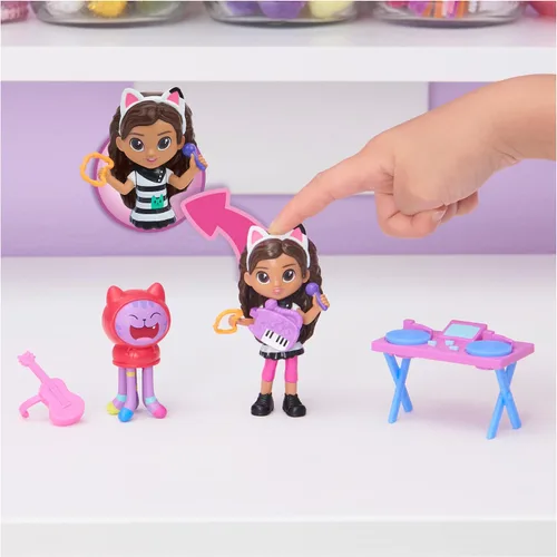 Vista 5 de Gabby's Dollhouse 6062027-1 Gabby's Dollhouse - Juego de karaoke con 2 figuras de juego, 2 unidades, caja de muñecas y Möbelstück, Kinderspielzeug