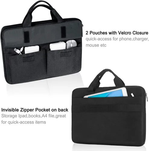 Vista 6 de LANDICI Bolsa para Laptop Funda de Transporte de 15.6 Pulgadas con Correa para el Hombro, Funda Delgada Impermeable para Computadora Compatible