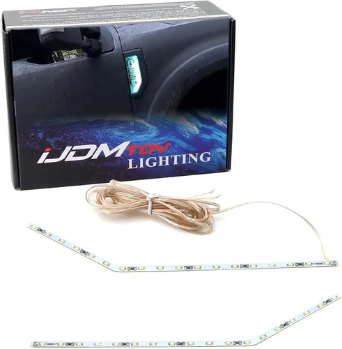 Vista 10 de iJDMTOY Kit de iluminación de fondo LED amarillo ámbar compatible con Ford F250 F350 F450 Super Duty 2017-2021 emblema cromado de guardabarros