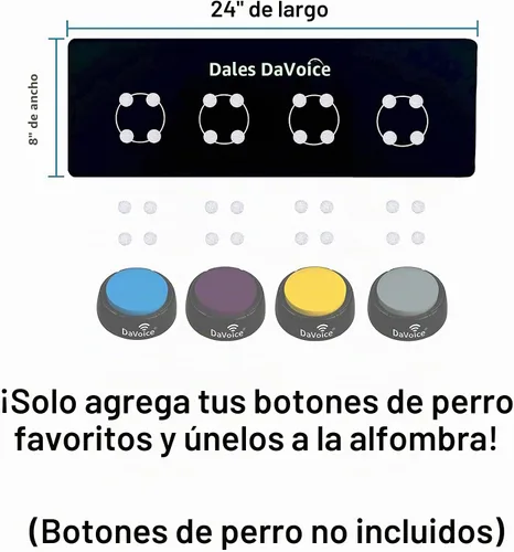 Vista 8 de DaVoice Tapete de botones de comunicación para perros y 36 puntos adhesivos (8 círculos) para entrenamiento de botones que hablan para mascotas