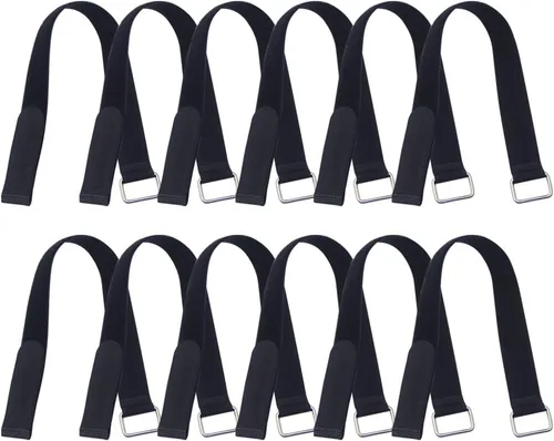 Vista 10 de Correa de cable de sujeción de gancho y bucle de 8, 12, 18, 24 y 30 pulgadas, paquete de 30 correas de sujeción de nailon reutilizables, correa