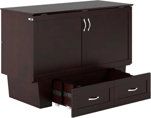 Vista 11 de AFI, Monroe - Cofre de cama matrimonial Murphy con colchón y cajón de 6 pulgadas, color espresso