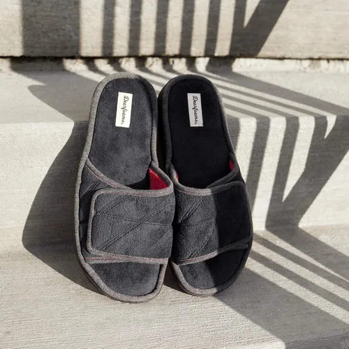 Vista 5 de Dearfoams Pantuflas de rizo de espuma viscoelástica ajustables para hombre y exterior