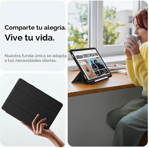 Vista 8 de Fintie Funda transparente para Samsung Galaxy Tab S10 Lite/S10 FE/S9 FE Negro