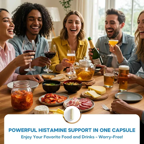 Vista 7 de DAO Supplements Bloqueador de Histamina – Fórmula Avanzada de Enzima DAO y Vitamina C para Digestión de Histamina y Soporte de Intolerancia