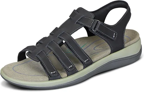 Vista 2 de Orthofeet Sandalias de gladiador ortopédicas de cuero ajustable Amalfi para mujer