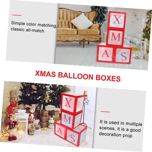 Vista 9 de Didiseaon 1 juego de cajas de globos de Navidad, cajas de globos de Navidad, juego de decoración de Navidad, globos transparentes de bautizo