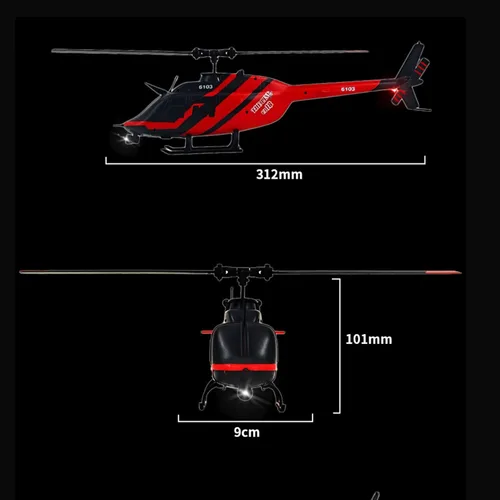 Vista 8 de Helicóptero teledirigido C138 color personalizado RC helicóptero ala única sin alerón 6CH 6 ejes giroscopio altura flotando adulto principiante 2