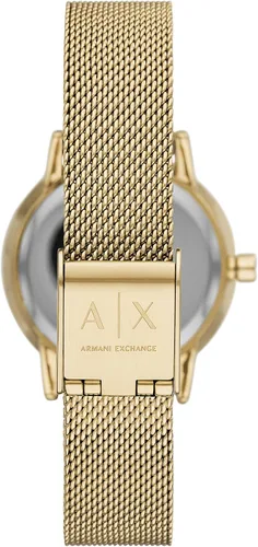 Vista 3 de Armani Exchange - Reloj de cuarzo de acero inoxidable para mujer con correa de cuero