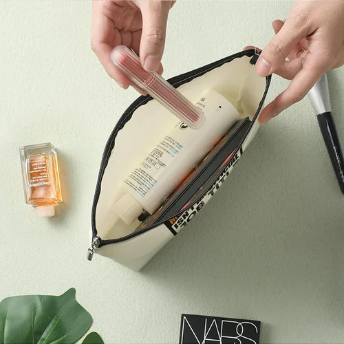 Vista 5 de Decohim Bolsa de maquillaje divertida bolsa de cosméticos, blanco434, Estampado
