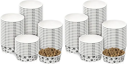 Vista 9 de Potchen 30 cuencos desechables para perros de 12 onzas, alimentos pequeños para mascotas con platos impresos para mascotas pequeñas, cuencos