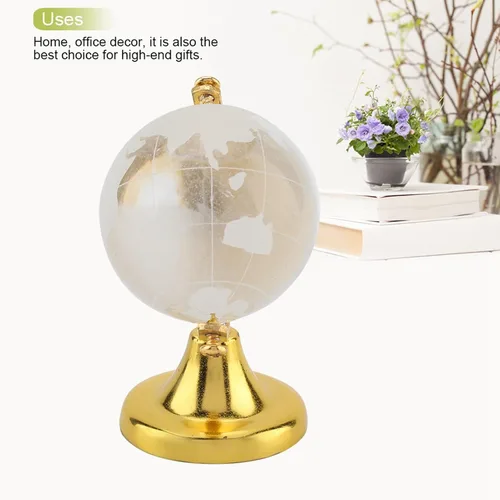 Vista 6 de Bola mágica redonda de la esfera del mundo del globo de la tierra bola de cristal con soporte Decoración de arte para el hogar Oficina Decoración