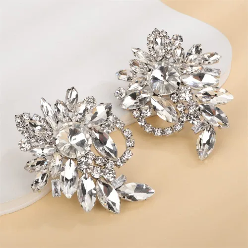 Vista 5 de Sither Aretes de diamantes de imitación para mujer, aretes de cristal colgantes grandes, joyería para fiesta de graduación, Halloween, regalo