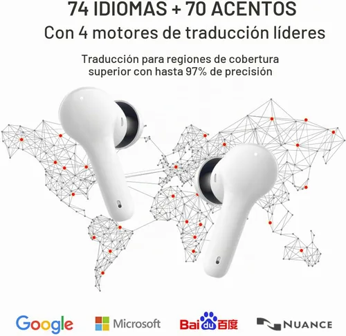 Vista 5 de ANFIER M6 Traductor Auriculares Traductor Dispositivo de Traductor de Idiomas Chip Actualizado 144 Idiomas y Accents 0.5s Traducción Rápida Música