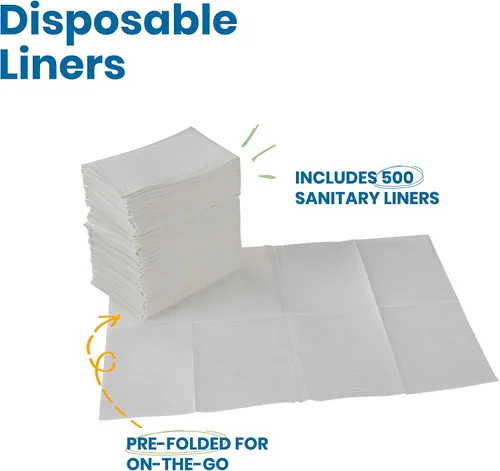 Vista 4 de ECR4Kids, Paños sanitarios desechables de 2 capas, pañuelos para estación de cambio, blancos, paquete de 500