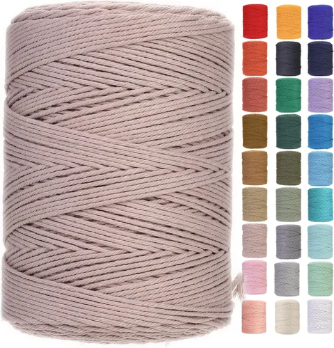 Vista 60 de Cuerda de macramé de 2 mm x 349 metros de cuerda de algodón natural para macramé, cuerda de macramé de color, cuerda de algodón suave, suministros