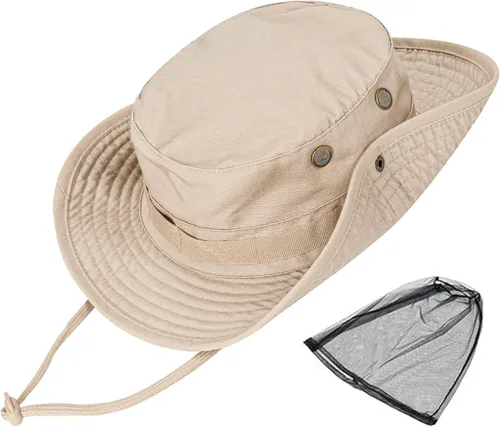Vista 10 de Sombreros de sol para hombres y mujeres, sombrero de cubo UPF 50+, sombrero Boonie plegable, protección UV, senderismo, playa, pesca, safari