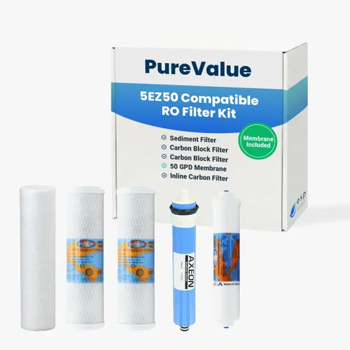 Vista 10 de PureValue 5EZ50 - Kit de repuesto de filtro RO compatible con sistema de filtración de agua potable de ósmosis inversa debajo del fregadero