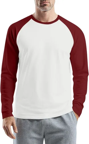 Vista 10 de Camisas de manga larga para hombre, camiseta casual de cuello redondo, suave, elástica, M-3XL