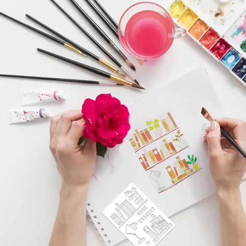Vista 4 de 16 plantillas de diario para suministros de diarios con puntos, plantillas de Happy Planner para manualidades, plantillas de dibujo para diarios