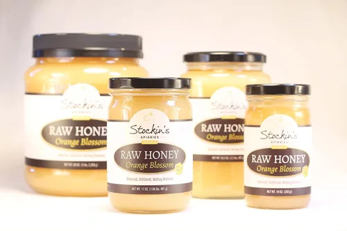 Vista 3 de Stockin's Apiaries Miel de azahar cruda, sin calentar, sin filtrar y nutritiva, 35.2 onzas.
