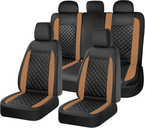Vista 31 de Fundas de asiento delantero de automóvil, fundas de asiento de cuero para automóviles, protector de asiento de automóvil, impermeable, transpirable