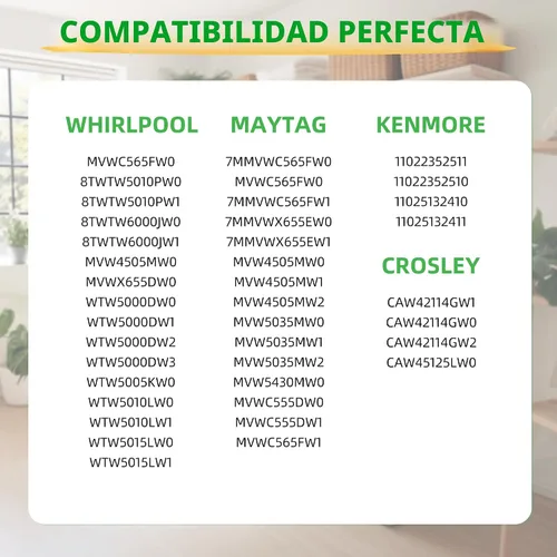 Vista 4 de Kit de barra de suspensión para lavadora Whirlpool Maytag Kenmore W11130362 WTW5000DW2 WTW5000DW3 WTW5000DW1 MVWX655DW1 MVWC565FW2 MVWC565FW1 05940