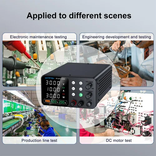 Vista 8 de Fuente de alimentación DC variable, fuentes de alimentación de banco ajustables y reguladas de 30 V 10 A con ajuste de memoria/tecla de Negro