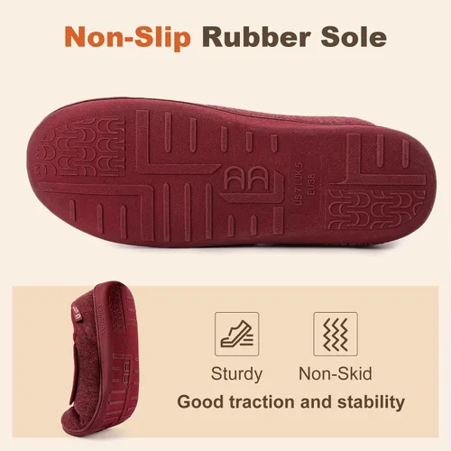 Vista 6 de LongBay Pantuflas ajustables para mujeres, de espuma viscoelástica, cómodas, anchas, zapatos de casa para diabéticos, Edema, ortopédicos