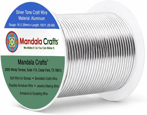 Vista 80 de Mandala Crafts - Alambre de aluminio anodizado de calibre 22 para hacer joyas - 137.2 m de alambre flexible surtido y coloreado - Doble para bonsái