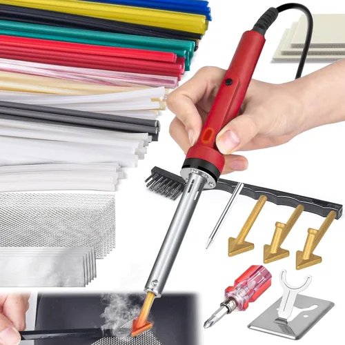 Vista 9 de Kit de Soldador de Plástico de 130W Deluxe, Kit de Soldador de Hierro de Soldadura de Plástico 3-en-1, Herramienta Profesional de Reparación