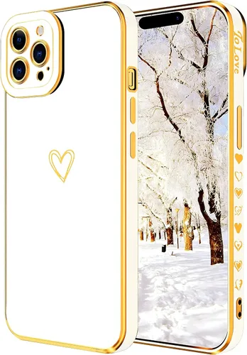 Vista 8 de Funda compatible con iPhone 13 Pro con forma de corazón para mujeres y niñas, diseño estético, delgado, delgado, a prueba de golpes, funda