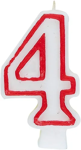Vista 7 de Vela de cumpleaños número 0 blanca y roja (1 unidad), toque final perfecto para una celebración memorable