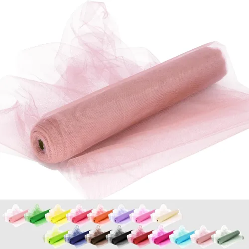 Vista 26 de Rollos de tela de tul, 54 pulgadas por 10 yardas (30 pies), cinta de tul para decoración de fiestas de boda, rollo de tela transparente en bobina