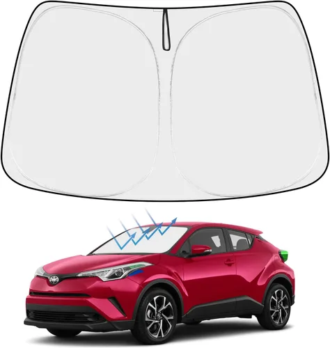 Vista 70 de Proadsy Parasol para parabrisas Rivian R1S 2022-2025 2026 de 4 capas plegable, protector de parasol frontal que bloquea los rayos UV, mantiene