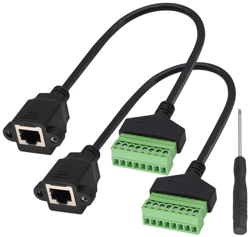 Vista 12 de Adaptador de terminal de tornillo RJ45 macho a 8 pines RJ45/8P 8C, extensor de cable Ethernet Cat5 a 8 pines, terminal de tornillo sin soldadura