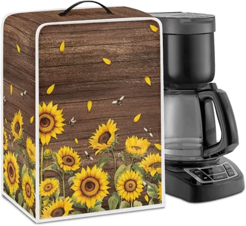 Vista 11 de Funda para cafetera, poliéster, azul, se adapta a la mayoría de máquinas de café estándar, protector resistente al polvo, huellas dactilares